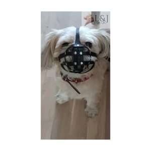 Leather Muzzle for Shih Tzu and Pug Dogs with Flat Face and Short Snout