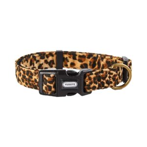 Leopard Dog Collars for Small Medium Large Female Male Cheetah Dogs Training Walking Soft