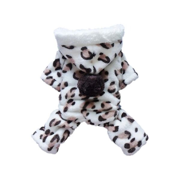 Leopard Print Dog Hoodie Soft and Warm Pet Clothes for Dogs with 17 Inch Chest Size