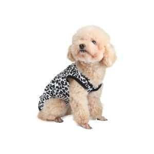 Leopard Print Dog Surgical Recovery Suit with Pee Hole for Small to Medium Dogs