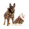 Leopard Print Dog and Cat Winter Coat with Hat for Comfortable and Packable Wear