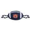 Licensed Auburn Tigers Team Color Football Dog Toy with Woven Team Logo