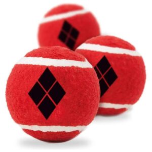 Licensed Harley Quinn Diamond Icon Squeaky Felt Tennis Balls for Healthy and Happy Dogs