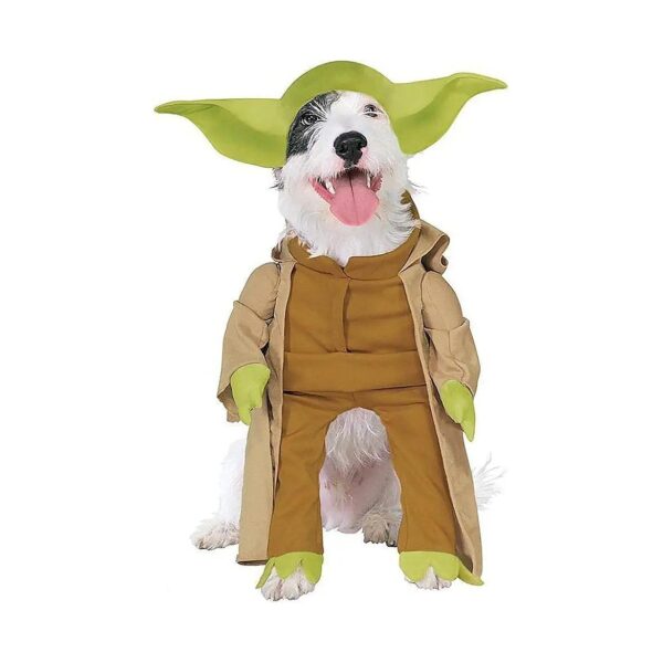 Licensed Star Wars Medium Pet Costume with Yoda Headpiece and Padded Arms for Dogs