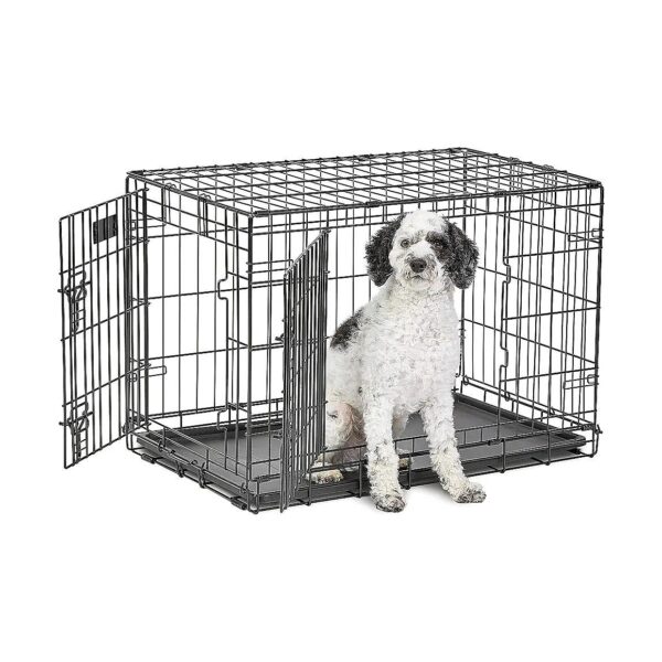 Life Stages Dog Crate with Adjustable Panel and Locking Mechanism