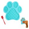 Light Blue Dog Licking Mat for Pet Grooming and Training with Suction Cups