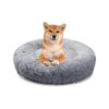 Light Grey 32'' Donut Dog Bed with Memory Foam Cushion for Medium Sized Dogs