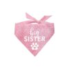 Lightweight Adjustable Dog Bandana in Baby Pink with Heart Paw Design for Small Breeds