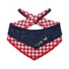 Lightweight Blue Denim Gingham Print Bandana for Small Dogs