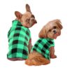 Lightweight Dog Coat for Small Medium Dogs in Green Black Plaid