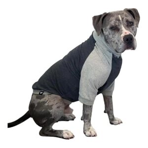 Lightweight Dog Shirt with Grey and Dark Grey Colorblock Pattern, Large Size