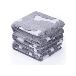 Lightweight Grey Bone Polyester Pet Blankets for Small Medium Large Dogs and Cats