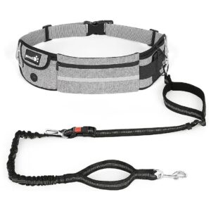 Lightweight Hands Free Dog Leash with Adjustable Waist Bag for Hiking and Running