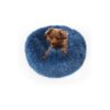 Lightweight Navy Blue Dog Bed for Small Dogs 19x19 Inch Fluffy Cozy Soft Anti-Slip Bottom