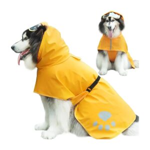 Lightweight Pet Rain Jacket Coat with Reflective Straps for Small Medium Large Dogs