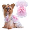 Lightweight Princess Dress with Cotton Lace Skirt and Bowknot for Small Pets