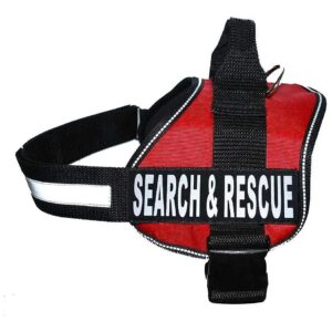 Lightweight Reflective Search and Rescue Dog Nylon Harness Vest Red Small Medium Large