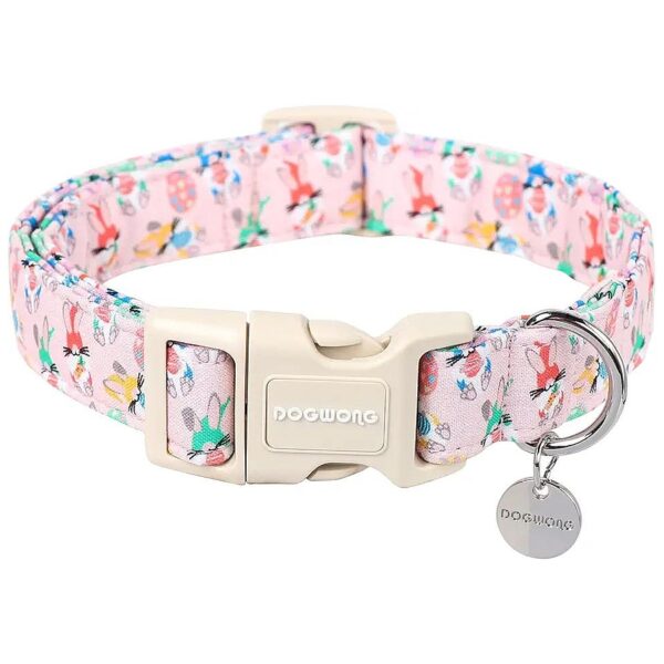 Lightweight Soft Adjustable Easter Egg Pattern Dog Collar for Small Medium Large Dogs