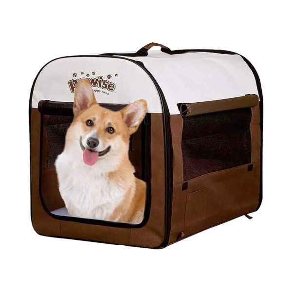 Lightweight Travel Crate Kennel for Medium-Sized Dogs with Carry Bag