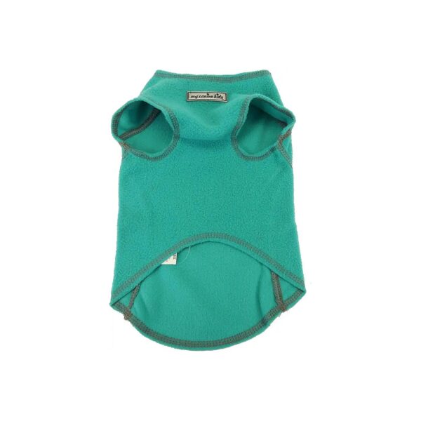 Lightweight Turquoise Fleece Dog Pullover Vest for Cool Weather XS Fits 7-12 LBS