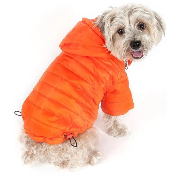 Lightweight Waterproof Dog Coat with Concealed Zippered Collar and Adjustable Hood