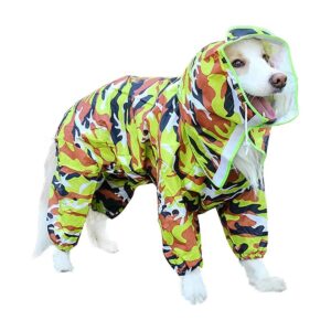 Lightweight Waterproof Dog Raincoat with Hood for Small Dogs XS Green Camo