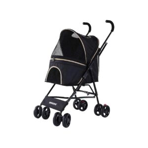 Lightweight Waterproof Pet Stroller for Small Dogs and Cats with Alloy Steel Frame