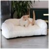 Lightweight White Cat Couch Bed Small Kitty Furniture Hand Washable