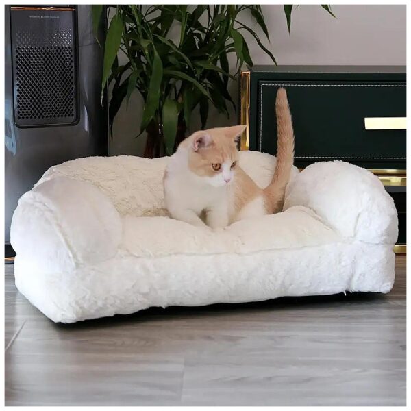 Lightweight White Cat Couch Bed Small Kitty Furniture Hand Washable