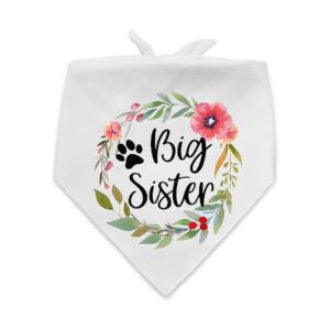 Lightweight White Flower Pattern Plaid Dog Bandana Pet Pregnancy Announcement Accessories