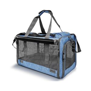 Lightweight and Collapsible Pet Carrier for Large and Medium Cats with Top and Side Entry