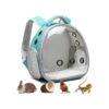 Lightweight and Easy to Store Green Pet Backpack for Traveling with Small Animals