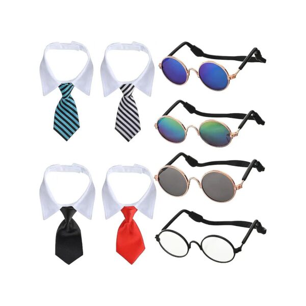 Limited Edition Halloween Costume Necktie and Sunglasses Set for Small Dogs and Cats