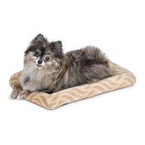 Lined Bolster Bed for Tiny Dogs upto 6 Pounds, 18-Inch Long