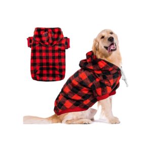 Lined Dog Hoodie for Cold Weather, Adjustable Neck and Chest Fit, Christmas Wear