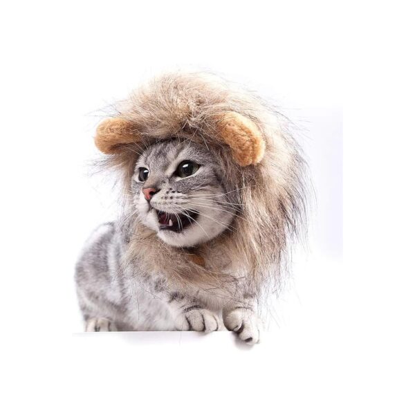 Lion Mane Costume for Cats and Small Dogs, Warm and Plush Halloween Pet Accessories