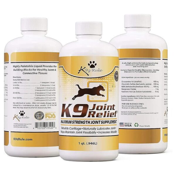 Liquid Joint Supplement for Dogs with Glucosamine Chondroitin MSM for Arthritis Relief