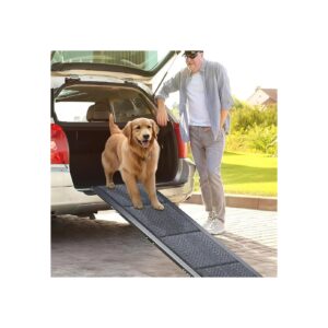 Long 63 inch Folding Pet Ramp for Large Dogs up to 200LBS with Non-Slip Carpet Surface