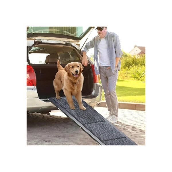 Long 63 inch Folding Pet Ramp for Large Dogs up to 200LBS with Non-Slip Carpet Surface