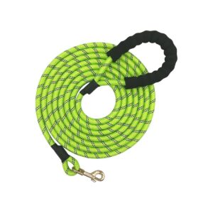 Long Durable Nylon Dog Rope Lead with Reflective Strips and Soft Handle