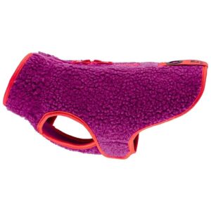 Long Fleece Dog Coat with Storm Flap for Men and Women Dogs in Size 12 Mulberry Hot Coral