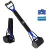 Long Handle Foldable Pooper Scooper for Large Small Dogs Blue Pet Waste Pick Up Tool