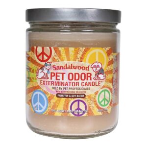 Long-Lasting 70 Hour Burn Time Sandalwood Pet Odor Eliminator Candle 13 oz