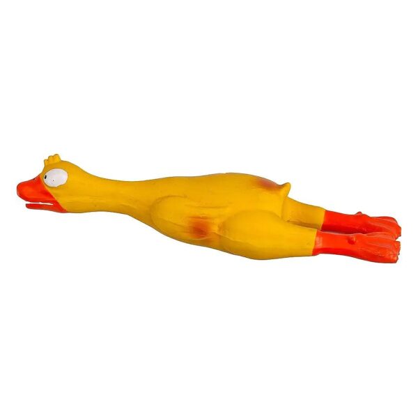 Long Lasting Latex Squeaker Toy for Dogs 25cm Yellow Chicken Design