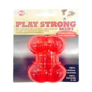 Long-Lasting Red Rubber Bone for Playtime with Strong-Muscled Dogs