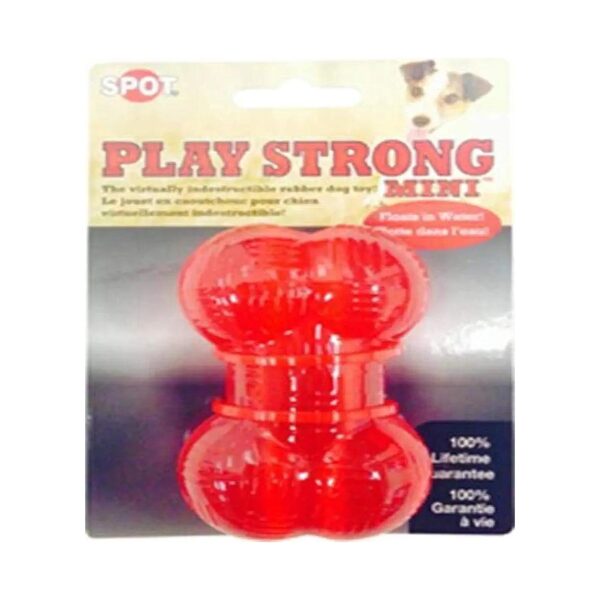 Long-Lasting Red Rubber Bone for Playtime with Strong-Muscled Dogs