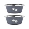 Long-Lasting Stainless Steel Dog Food and Water Bowls for Small to Medium Sized Dogs