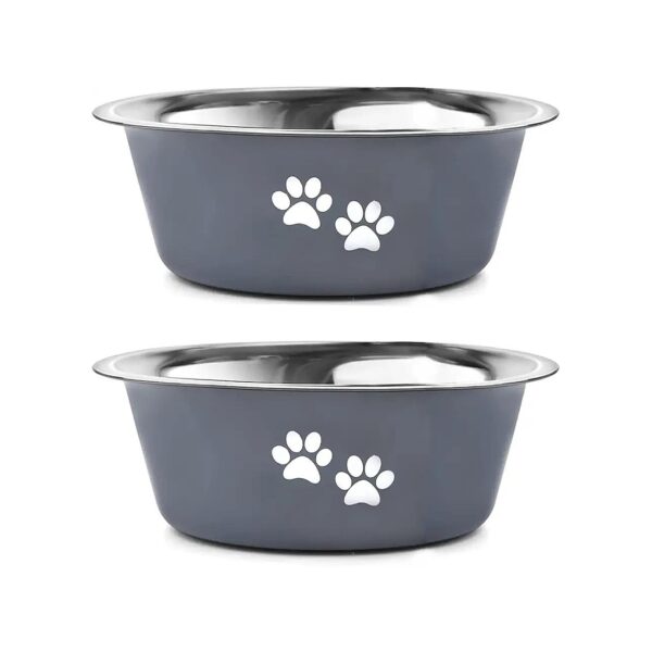 Long-Lasting Stainless Steel Dog Food and Water Bowls for Small to Medium Sized Dogs