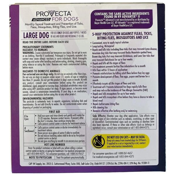 Long-Lasting Waterproof Flea Tick Mosquito Repellent for Dogs 21-55 Lbs