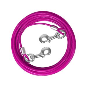 Long-Length Dog Cable for Large Dogs with Durable Steel Rings and Anti-Tangle Mechanism